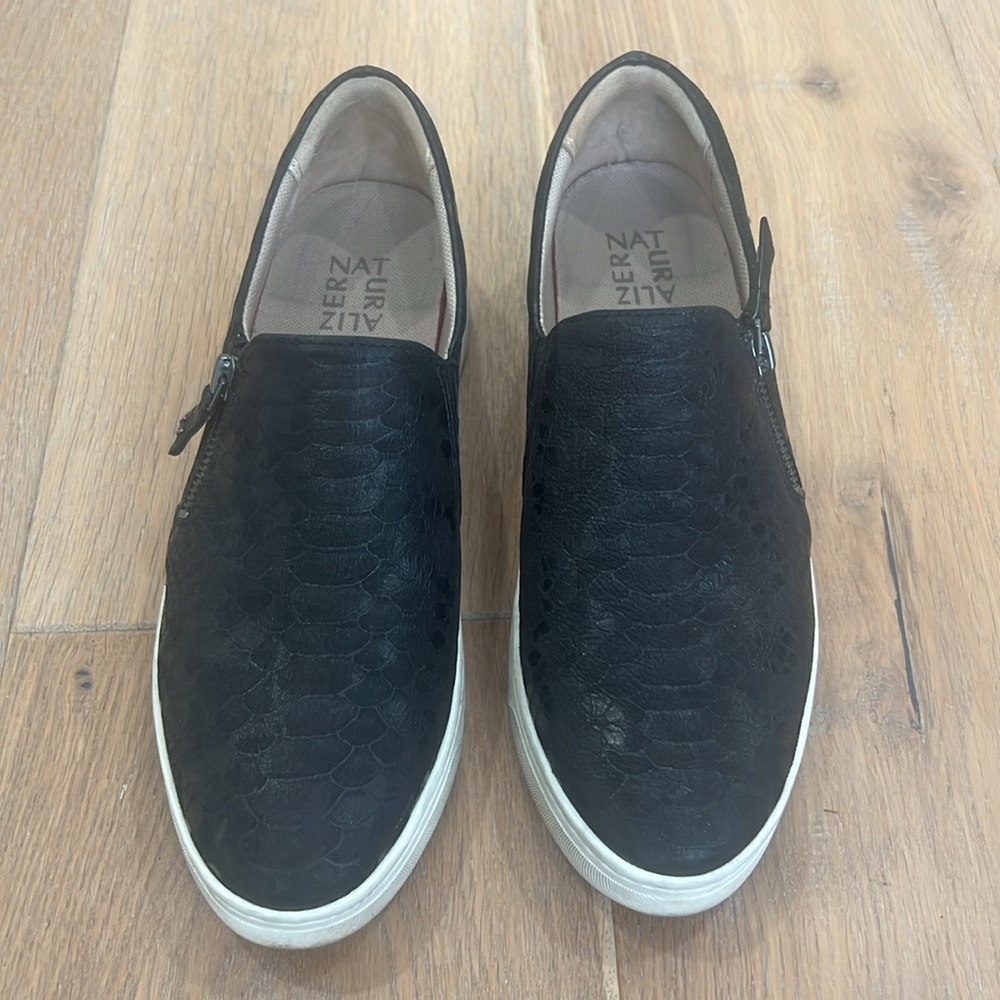 Naturalizer “Morrison” Slip-On Sneakers | Size 9 | Black Croc Embossed
